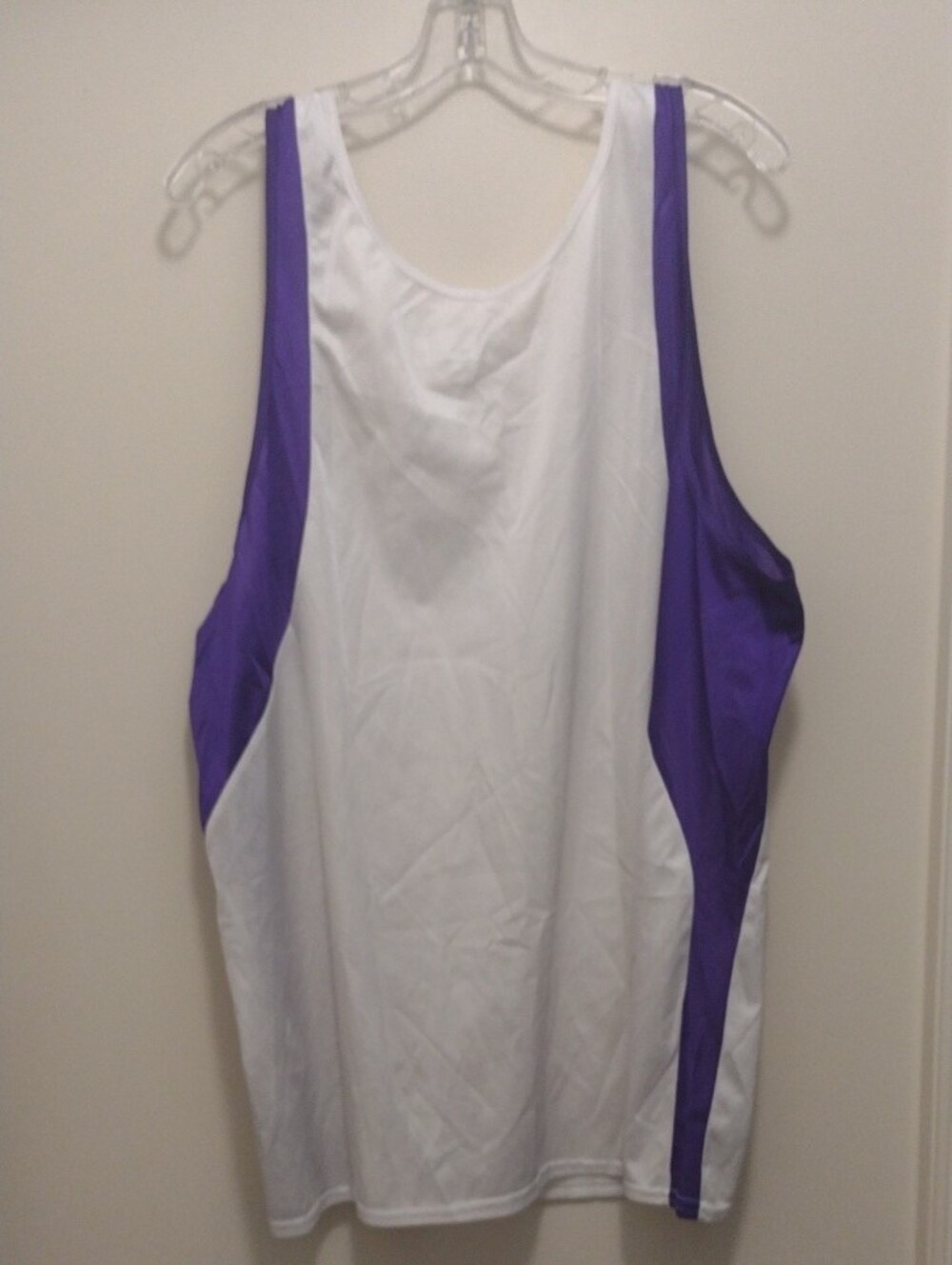 New Balance Men's White and Purple Athletic Tank Top (J1041) - Picture 3 of 5